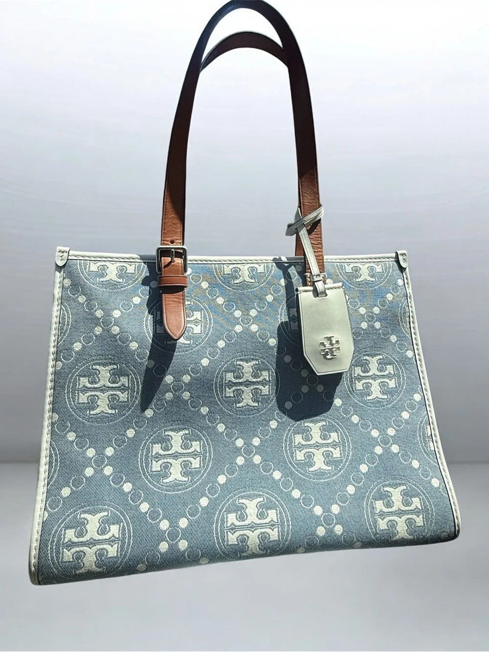 Tory Burch T Monogram Denim Tote